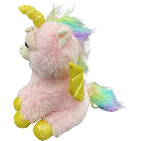 Feisty Pets Pink Gold Unicorn Plush With Wings - Picture 2 of 5